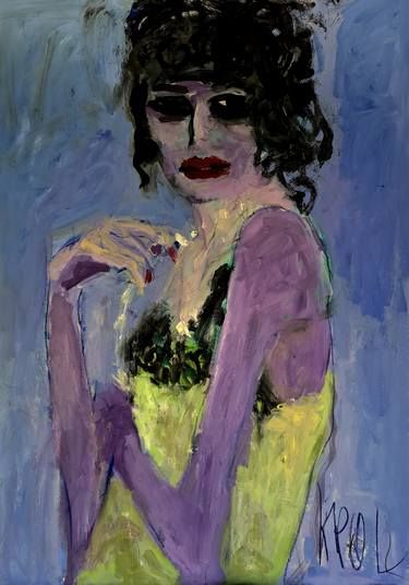 Barbara Kroll Artworks Woman In Nightgown, Barbara Kroll, Queen Drawing, Portrait Of Woman, Blue Drawings, Cardboard Painting, Expressionist Art, Pretty Drawings, Expressionism Painting