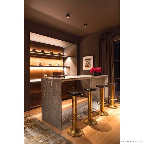 Clements Design (@clementsdesign) • Instagram photos and videos Clements Design, Home Bar Rooms, Modern Home Bar, Moody Interiors, Hollywood Homes, Home Bar Designs, California Los Angeles, Curved Staircase, Bar Room