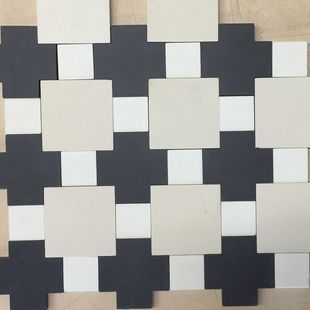 Black And White Bathroom Floor, Mid Modern House, Cross Tile, Hillside Terrace, Parisian Bathroom, Embossed Wall, Beautiful Tiles, Washroom Accessories, Mid Modern