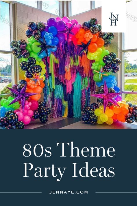 1987 Birthday Party, 70s And 80s Birthday Party, 1983 Themed Birthday Party, Best 40th Birthday Party Themes For Men, 80s Theme Anniversary Party, 1980s Party Centerpiece, 1983 Party Ideas, 80s Theme Corporate Party, 80s Party Backdrop