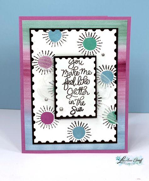 Sunshiny Happiest Day card with measurements plus more ideas in the video Stamping Projects, Designer Paper, Kids Birthday Cards, Facebook Live, Stamping Techniques, Card Kits, My Color, Pretty Cards, Holiday Projects