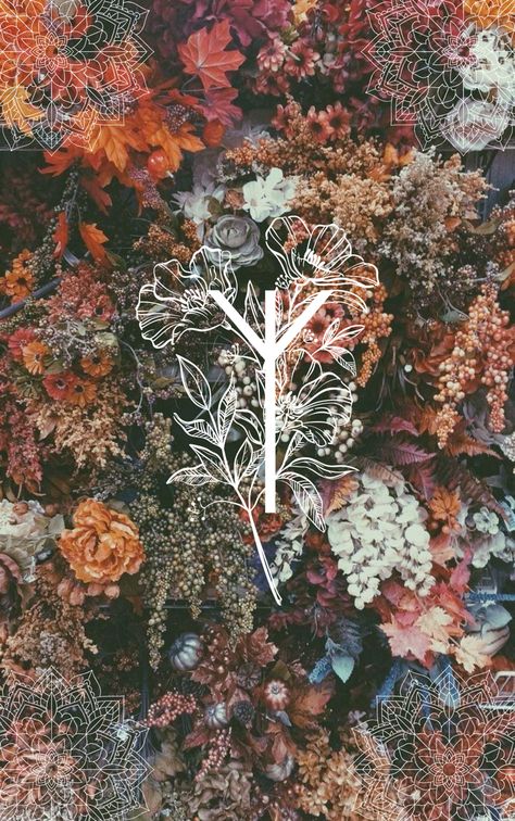 Flowers, protection, rune, Viking, witchy, Mandala Viking Rune Wallpaper, Norse Phone Wallpaper, Witchy Lockscreen Wallpaper, Norse Paganism Aesthetic, Vikings Aesthetic Wallpaper, Norse Pagan Wallpaper, Viking Flowers, Viking Aesthetic Wallpaper, Pagan Aesthetic Wallpaper