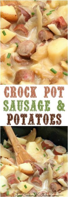 Slow Cooker Sausage & Potatoes https://www.slowcookerkitchen.com/slow-cooker-sausage-and-potatoes/ Crockpot Sausage And Potatoes, Crock Pot Sausage, Slow Cooker Sausage, Sausage And Potatoes, Sausage Crockpot, Pot Recipes Healthy, Pot Recipes Easy, Sausage Potatoes, Crockpot Recipes Beef