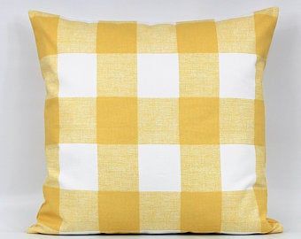 Gingham Pillow, Yellow Farmhouse, Buffalo Plaid Pillows, Yellow Throw Pillow, Plaid Throw Pillow, Pillow Yellow, Plaid Pillow Covers, Yellow Throw Pillows, Plaid Throw Pillows