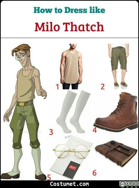 Milo Costume, Kida Atlantis Costume, Milo And Kida Atlantis, Atlantis Costume, Milo Thatch, Milo And Kida, Olive Cargo Pants, Socks And Boots, Kida Atlantis