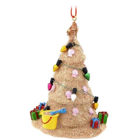 Amazon.com - Sand Christmas Tree Ornament - Decorative Hanging Ornaments Palm Christmas Tree, Palm Christmas, Beach Christmas Tree, Beach Christmas Trees, Beach Christmas Ornaments, Christmas Ornament Storage, Faux Christmas, Resin Christmas, Beachy Christmas