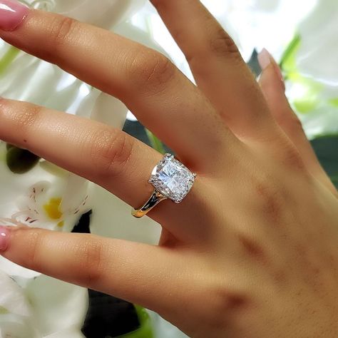 DIAMOND MANSION on Instagram: “Look no further..we have found your dream diamond! 4 carat cushion cut beauty 💕” Wedding Redo, Fancy Diamond Ring, Cushion Cut Solitaire, Diamond Engagement Rings Cushion, Classic Solitaire Ring, Cushion Cut Diamond Engagement Ring, Cushion Diamond, Beautiful Engagement Rings, Diamond Wedding Ring