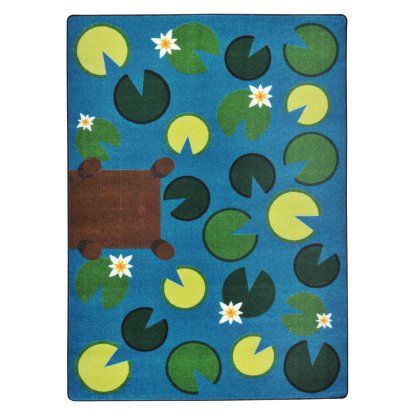 Joy Carpets Playful Pond | Hayneedle Pond Rug, Soothing Nature, Classroom Rug, Cozy Reading Corners, Kids Area Rugs, Pond Design, Kids Play Area, Calming Colors, Carpet Runner