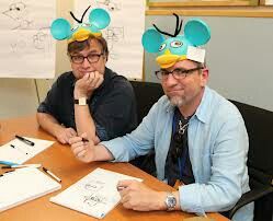 Dan Povenmire and Jeff "Swampy" Marsh: the creators of Phineas and Ferb! :) Dan Povenmire, Avenue Of Stars, Phineas And Ferb, Disney Shows, Jackie Chan, Cartoons Series, Disney Stuff, Hollywood Walk Of Fame, Cartoon Tv