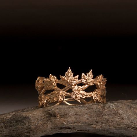 Strikingly beautiful and Artistic is this Wax Carved Leaf Ring. Inspired by the beauty of nature everywhere this ring resembles vine and branches which Gold Leaf Ring, Vine And Branches, Gold Leaf Rings, Vine Ring, Twig Ring, Tree Ring, Branch Ring, Tree Rings, Goth Jewelry