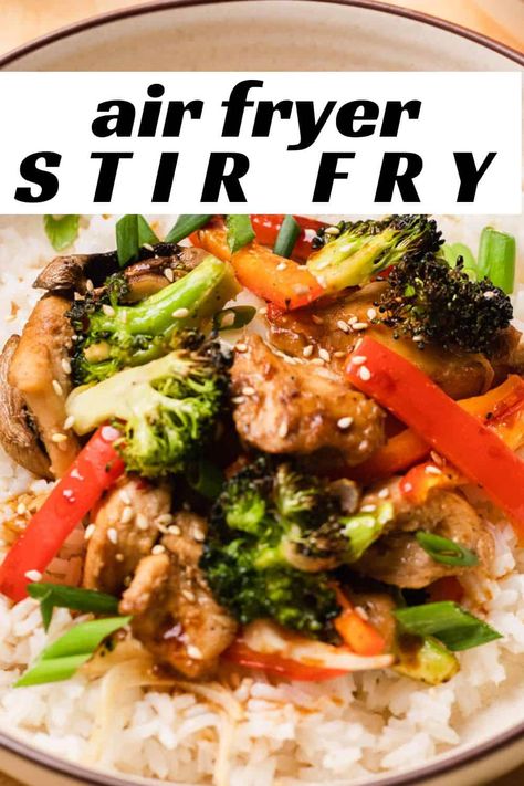 Air Fryer Stir Fry, Chicken Vegetable Stir Fry, Teriyaki Chicken Stir Fry, Teriyaki Stir Fry, Homemade Stir Fry, Stir Fry Ingredients, Stir Fry Recipes Chicken, Broccoli Stir Fry, Fry Sauce