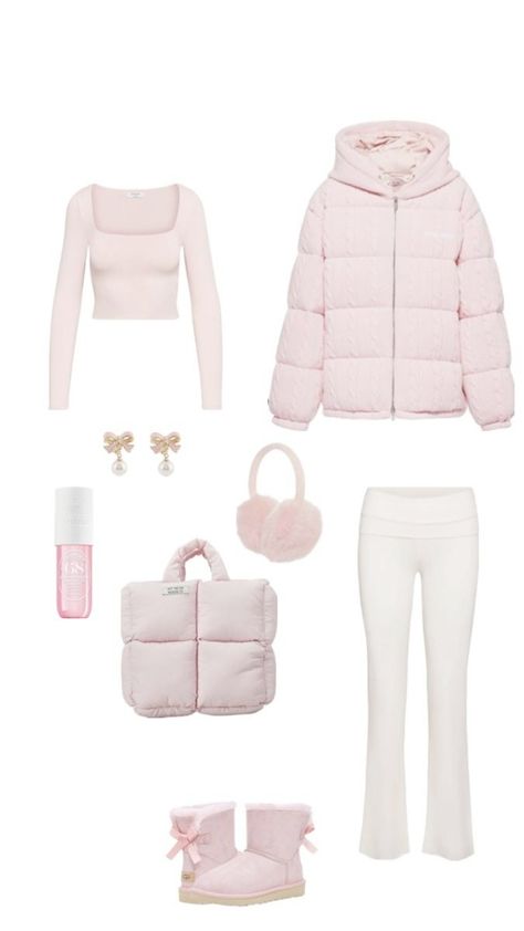 Pink And White Winter Outfit, Ariana Grande Outfits Casual, My Dream Closet, Cute Pink Outfits, Basic Girl Outfit, Cosy Outfit, Diy Vetement, Shoes Outfit Fashion, Simple Trendy Outfits