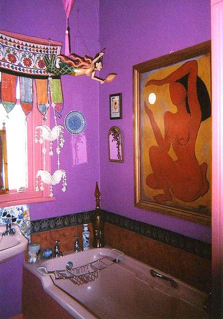 Maximalist Tiny Bathroom, Whimsigothic Bathroom, Whimsicraft Aesthetic, Whimsy Decor, Vintage Maximalist Decor, Decor 2024, Maximalist Decor, Art Bathroom, Dreamy Room