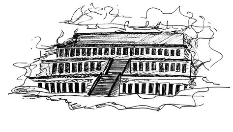 Temple Of Hatshepsut Drawing, Ancient Egypt Sketch, Hatshepsut Drawing, Hatshepsut Tattoo, Temple Sketch, Ancient Egypt Architecture, Egypt Architecture, 2023 Tattoo, Temple Drawing