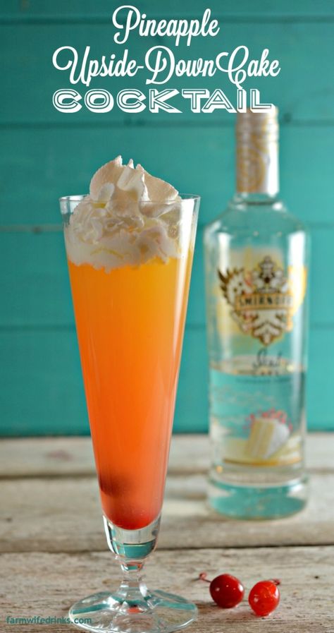 Pineapple Upside Down Cake Drink Recipe, Pineapple Upside Down Cake Drink, Pineapple Upside, Pineapple Upside Down Cake, Pineapple Upside Down, Favorite Dessert, Flavored Vodka, Beer Recipes, Punch Recipes