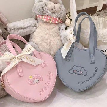 Kawaii Bags, Hello Kitty Kuromi, Cartoon Bag, Kuromi Cinnamoroll, Dog Backpack, Cartoon Embroidery, Embroidery Bags, Cute Love Cartoons, Cross Bag