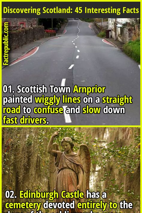 01. Scottish Town Arnprior painted wiggly lines on a straight road to confuse and slow down fast drivers. #country #travel #living #world #adventure #scotland Scottish History, Medieval Scotland, Living In Scotland, Stirling Scotland Aesthetic, Scottish Aesthetic, Scotland Funny, Storries Scottish Steadings, Rural Scotland Aesthetic, Scotland Aesthetic