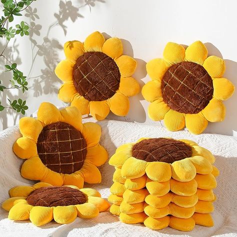 Kids Floor Cushions, Bed Headrest, Floor Pillows Kids, Classroom Christmas Party, Sunflower Room, Nursery Decor Pillows, Sunflower Throw Pillows, Sunflower Pillow, Pillow Yellow