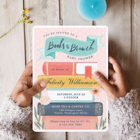 Baby Shower Invites Neutral, Baby Shower Party Invitations, Vintage Baby Shower, Baby Shower Brunch, Polka Dot Background, Baby Memory Book, Floral Baby Shower Invitations, Baby Memories, Gender Neutral Baby Shower