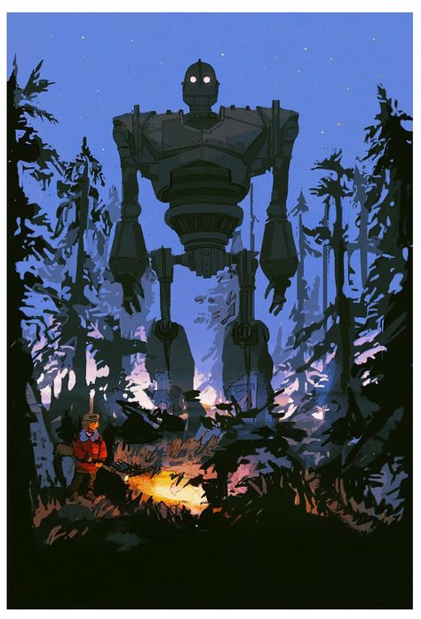 Brad Bird, Iron Giant, Giant Poster, The Iron Giant, Arte Robot, Giant Robots, Movie Poster Art, Robot Art, Movie Art