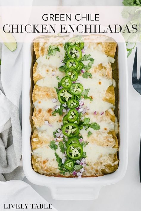 Homemade Green Enchilada Sauce, Using Leftover Chicken, Green Chili Chicken Enchiladas, Green Chile Enchilada Sauce, Green Chile Enchiladas, Green Chile Chicken Enchiladas, Mexican Night, Kids Dinner, Green Chile Chicken