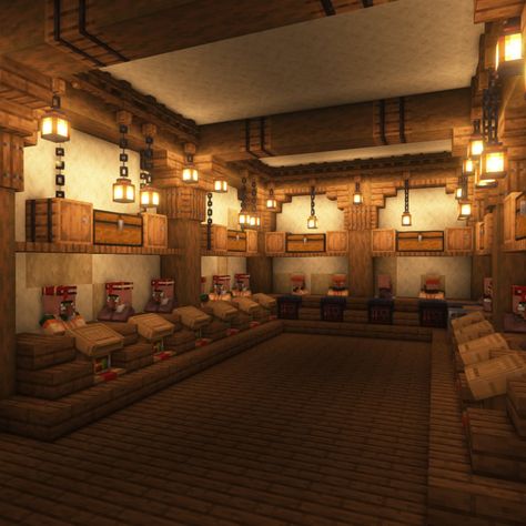 Minecraft Barracks Interior, Minecraft Interior Design Survival, Minecraft Stable Interior, Minecraft Desert Interior Design, Minecraft Desert Interior, Minecraft Desert House Interior, Minecraft Ceiling Design Interior, Base Interior Minecraft, Villager Trading Hall Minecraft Interior