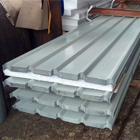 Galvanized roofing sheet is a building material with a zinc coating on the surface, usually used for roof covering of buildings. This type of roof panel has excellent anti-corrosion properties because its surface is covered with a layer of zinc, which effectively prevents oxidation and corrosion of the metal. This not only gives galvanized roofing panels a stable appearance in a variety of climate conditions, but also extends their service life. Zinc Sheet, Galvanized Roofing, Galvanized Sheet Metal, Sheet Metal Roofing, Porch Roof, Roof Covering, Roofing Sheets, Building Material, Roof Panels