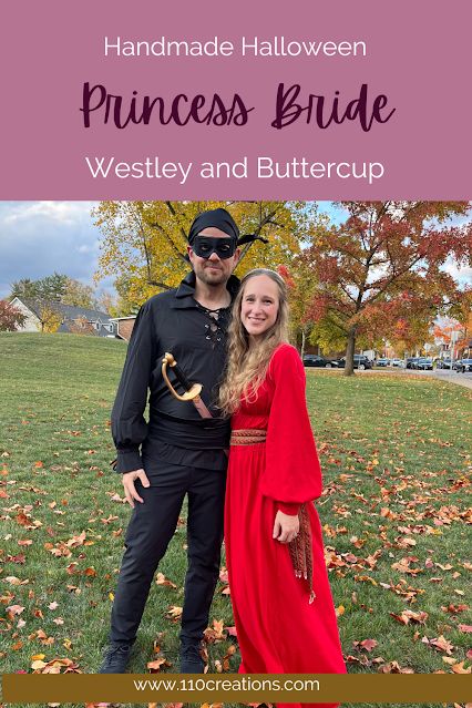 DIY Princess Bride Halloween costumes. Buttercup and Westley Princess Buttercup And Wesley Costume, Princess Bride Family Costume, Buttercup Princess Bride Costume, Princess Bride Costume Couple, Princess Bride Halloween Costumes, The Princess Bride Costumes, Princess Buttercup Costume, Buttercup Princess Bride, Play On Words Costumes