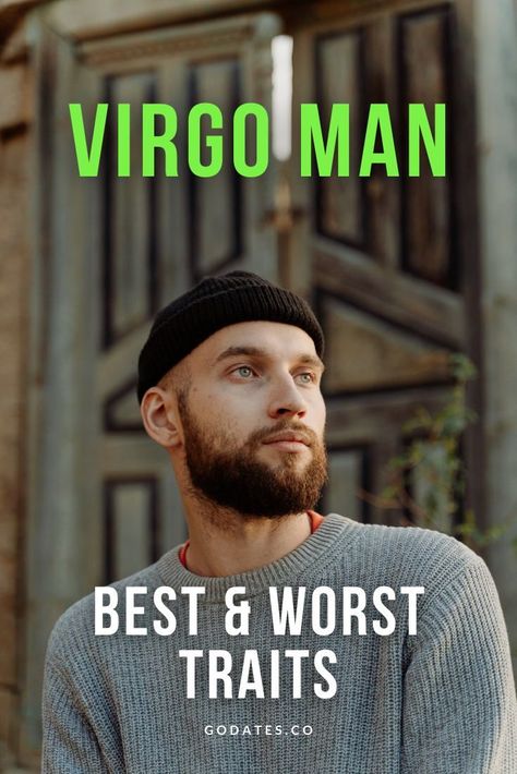 When life circumstances demand that you make the best of a situation of scarcity, a Virgo personality male is the guy you want in your corner to make it happen. He has the intellectual and physical capacity to figure things out.Virgos can be quiet and shy at first. Once they feel comfortable with you, though, they might never shut up. Their sign is ruled by the planet Mercury, which is involved with communication and intellect. Male Virgo Traits, Virgo Male In Love, Virgo Male Facts, Virgo Man Traits, Virgo Man Personality, Virgo Traits Men, Virgo Male, First Date Rules, Virgo Man