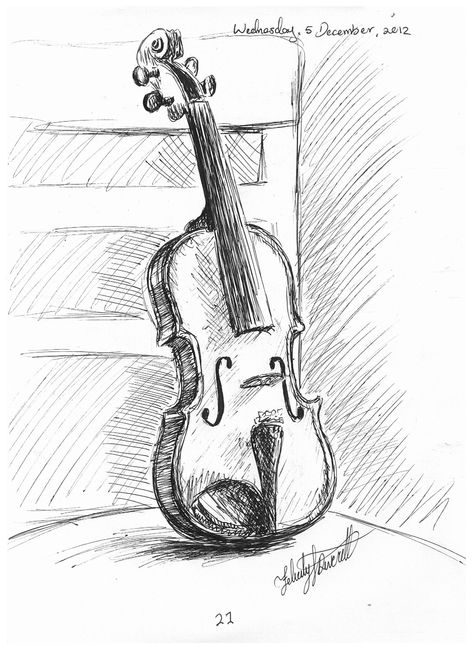 Violin. 05-12-12 Violin Drawing Reference, Violin Drawing Aesthetic, Violin Drawing Easy, Draw Violin, Violin Art Drawing, Drawing Ideas Violin, Violin Drawing Sketches, Violin Key Drawing, Violin Doodle