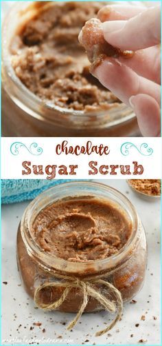 Sugar Wax Recipe, Easy Sugar Scrub, Diy Scrubs, Diy Sugar Scrub Recipe, Christmas Easy, Sugar Scrub Homemade, Homemade Scrub, Holiday Chocolate, Sugar Scrub Recipe