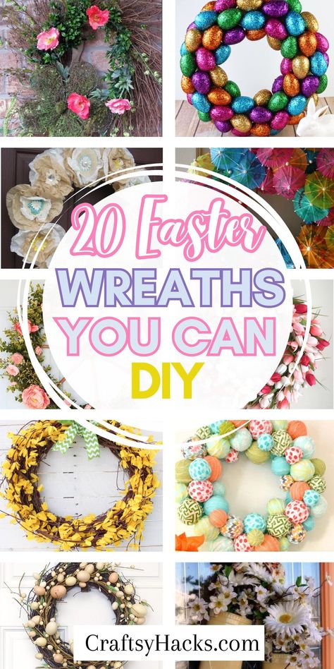 Experience the joy of creating arts and crafts this spring. Explore a variety of DIY wreath ideas that make fun Easter crafts for adults to join in on the festivities. These decor ideas for home add a personal touch to your spring decorations. Let your creativity bloom as you create your very own. Make Your Own Wreaths, Easter Wreaths & Garlands, Easter Diy Wreaths, Easy Wreaths To Make, Egg Wreath Diy, Easter Wreaths Diy, Easter Diy Decorations, Easter Diy Decor, Easter Wreath Ideas