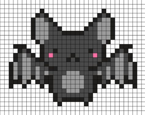 Gloomy Bear Perler Bead Patterns, Bat Perler Bead Pattern, Halloween Pixel Grid, Perler Bead Bat, Spooky Perler Bead Patterns, Bat Perler, Bat Pixel Art, Snake Pixel Art, Spider Pixel Art