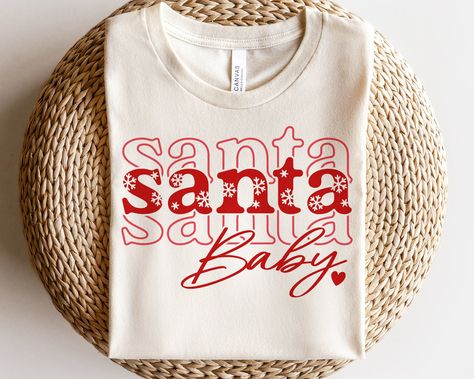 Christmas Shirt Prints, Christmas Svg For Shirts, Santa Baby Shirt, Christmas Vynil Shirts Ideas, Christmas Iron On Ideas, Christmas Circuit Ideas, Christmas Design Tshirt, Christmas Designs For Shirts, Kid Christmas Shirt