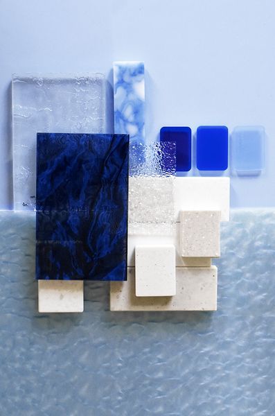 studio 38 – Work – Atelier Éqla: Window Concept Blue Material Palette, Contemporary Bathroom Inspiration, Interior Design Materials, Materials Board Interior Design, Cmf Design, Material Board, Material Palette, Blue Rooms, Fine Dining Restaurant