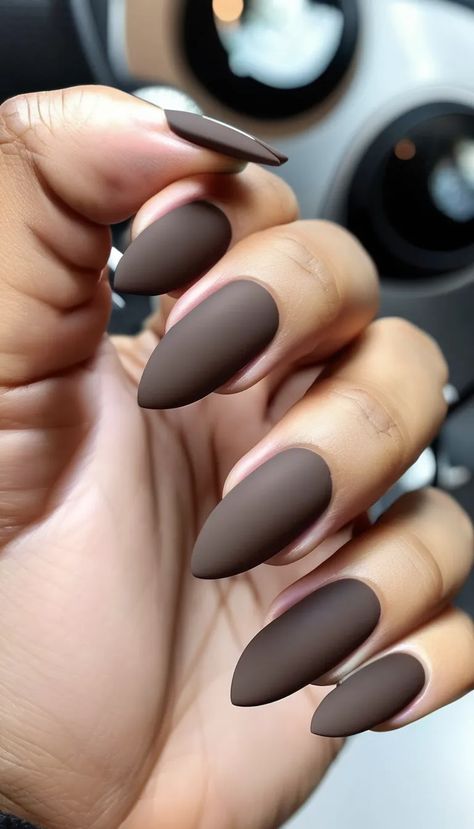 Matte Mocha Nails for November Elegance"
Description: Simple yet chic matte mocha nails in brown, taupe, and beige tones. Add glossy tips or subtle geometric patterns for a polished finish.
Tags: #MatteNails #NeutralNails #FallChic #NovemberNailGoals Light Brown Matte Nails, Brown Matte Nails, Nails In Brown, Nails For November, Mocha Nails, Taupe Nails, November Nails, Fall Chic, November Month