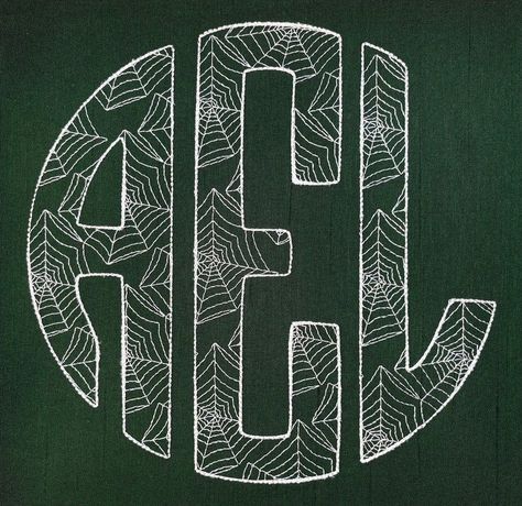 Glow in the Dark special machine embroidery design! 🕸️🕷️ Spider Web Monogram A-Z assorted sizes https://www.etsy.com/listing/1090400518/glow-in-the-dark-spider-web-monogram-a-z . . #machineembroiderydesigns #machineembroidery #embroidery #embroiderydesign #machinebroderie #bordado #stickdatei #GlowInTheDark #glowing #spiderweb #spider #Halloween #font #monogram #threeLetters #circle #name #kids #boy #spooky #scare #boo #alphabet #personalize #personalized #etsyfinds #etsysale #artapli #Etsy Halloween Font, Monogram Machine, Spider Halloween, Web Patterns, Halloween Fonts, Machine Embroidery Projects, Circle Monogram, Machine Embroidery Applique, Halloween Theme