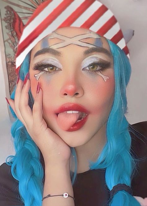 One Piece Makeup Look, One Piece Costume Halloween, Buggy The Clown Cosplay, Cosplay Facil, Buggy Cosplay, One Piece Halloween Costume, Buggy The Clown, Zero Two Cosplay, Makup Looks