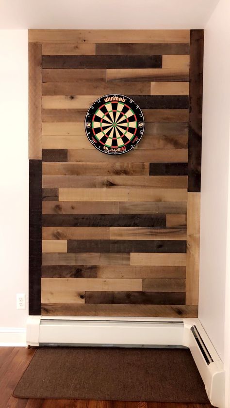 Diy Dartboard Backboard, Dart Board Surround, Dart Board Cupboard, Dart Board Wall Ideas, Rustic Dart Board, Dartboard Ideas, Pool Table Room Decor, Dartboard Backboard, Dartboard Wall