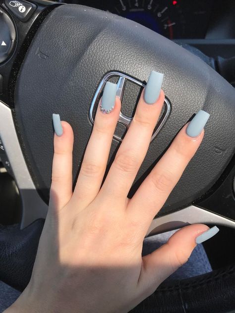 Dusty Blue Nails, Blue Wedding Nails, White Lace Nails, Blue Matte Nails, Blue Nail Color, Blue And White Nails, Navy Nails, Prom Pics, Nail Acrylic