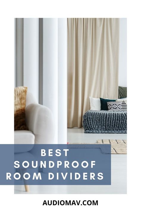 Read this post to find the best soundproof room dividers, as well as, why you need sound-dampening curtains, and what you should consider when buying the right ones #SoundDampeningCurtains #SoundproofCurtains #SoundproofRoomDividers #RoomDividers #Soundproofing Curtain Dividing Room, Soundproof Room Dividers, Room Divider Sound Barrier, Soundproof Room Divider, Sound Proof Room Divider, Room Devision Ideas Diy, Sound Dampening Decor, Dividing Rooms Without Walls, Sound Proofing A Room