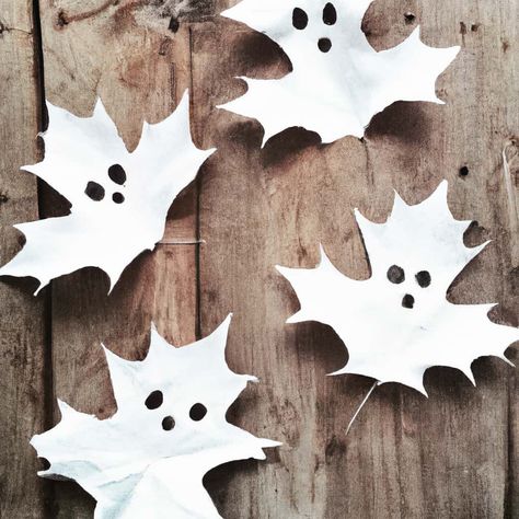 Leaf Ghosts, Ghost Leaves, Elephant Toothpaste Experiment, Stroller Strides, Lego Table Diy, Autumn Leaves Craft, Thankful Tree, Recycled Crafts Kids, Weaving For Kids