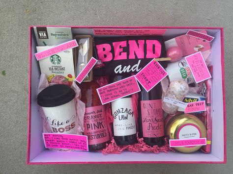 Legally Blonde Themed Law School Graduation Gift!  Gonzaga Law, Graduation Gift, Everything Pink, Elle Woods, Bar Prep Goodies Law School Gift Basket, Legally Blonde Gift Ideas, Law School Gifts, Legally Blonde Party, Lawyer Lady, Senior Basket, Legally Brunette, Law Graduation, Law School Graduation Party