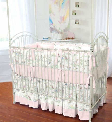 Custom pink toile baby crib bedding set for a girl with crib skirt dust ruffle, quilt and bumper pad with bows White Crib Bedding, Girl Crib Bedding Sets, Crib Bedding Boy, White Crib, Toddler Crib, Crib Bedding Girl, Girls Bedding Sets