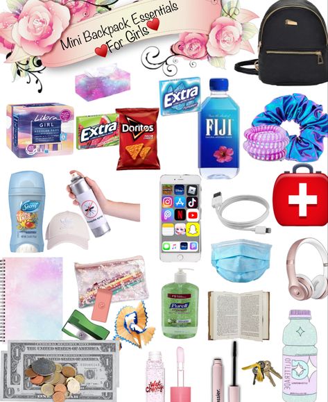 Pack My Emergency Kit With Me, Whats In My Mini Backpack Essentials, Mini Backpack Essentials, What To Put In Your Purse When Traveling, Girls Emergency Bag, What’s In My Emergency Bag For School, What’s In My Mini Backpack, Knight Core, Emergency Kit For Girls