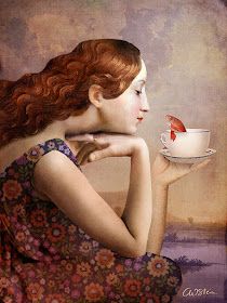 Catrin Welz-Stein: Page of Cups, from the Tarot Card Series Christian Schloe Art, Page Of Cups, Christian Schloe, Creation Photo, 얼굴 그리기, Foto Art, Arte Fantasy, Whimsical Art, Surreal Art