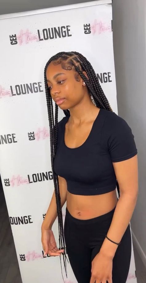 Hair Expo, Cute Box Braids, Medium Box Braids, Big Box Braids Hairstyles, Black Ponytail Hairstyles, Box Braids Hairstyles For Black Women, Cute Braided Hairstyles, Braids Hairstyles Pictures, Braided Cornrow Hairstyles