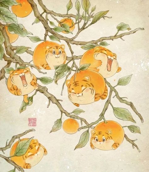 Year Of The Tiger Art, Chinese New Year Art, Chinese Illustration, 2022 Year, Tiger Tiger, Pola Sulam, Tiger Art, Year Of The Tiger, Wow Art