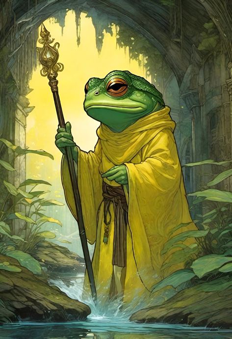 Dnd Grung Art, Dnd Nature Cleric, Grung Dnd 5e, Dnd Frog Character, Bullywug Dnd, Cleric Dnd Art, Dnd Priest, Grung Dnd, Cleric Rpg