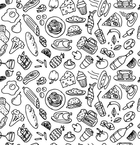 Shredded Beef Enchiladas, Zucchini Chocolate Chip Muffins, Drawn Food, Tastes Better From Scratch, Recipe Drawing, Food Vector, Food Doodles, Doodle Background, White Food